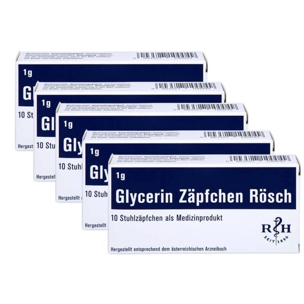 BEST PRICE! 5 pcs. Glycerin suppositories Rösch 1g N10