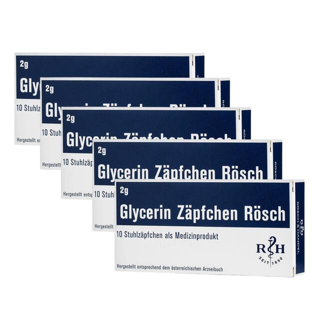 BEST PRICE! 5 pcs. Glycerin suppositories Rösch 2g N10