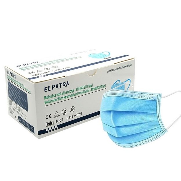Disposable mask, 3 layers, 50 pcs